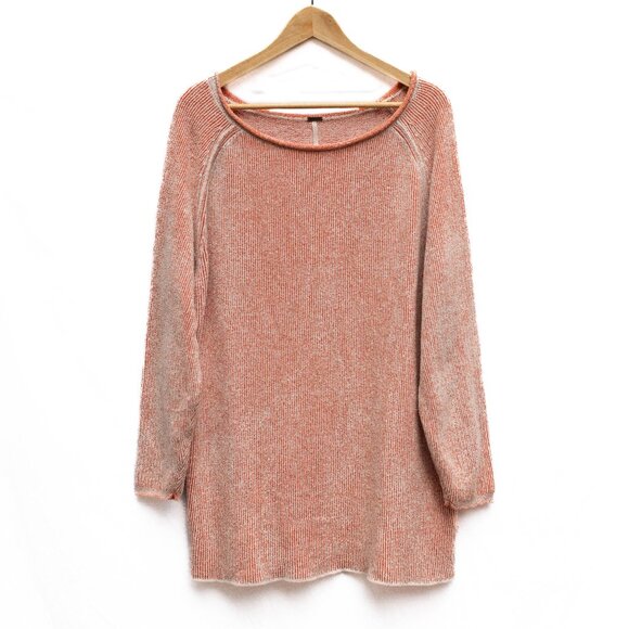 Free People Lenox Tunic Sweater Small Carrot Cake Oversized Ribbed Soft Knit - Picture 1 of 9